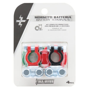 MORSETTI BATTERIA AUTO ALTA QUALITA CON DISCO ANTI CORROSIONE POSITIVO NEGATIVO