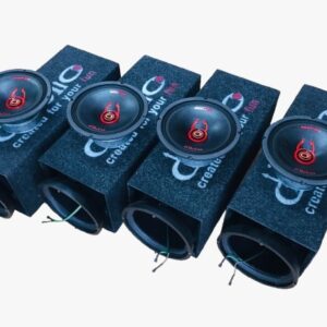 SET 4 BOX LINEA DI TRASMISSIONE PER ALTOPARLANTI PER MURI POSTERIORI AUTO DIABOLICO COMPRESI DI ALTOPARLANTI DIABOLICO RED FIRE 20 CM