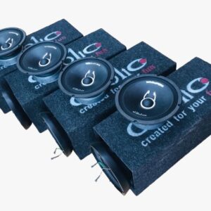 SET 4 BOX LINEA DI TRASMISSIONE PER ALTOPARLANTI PER MURI POSTERIORI AUTO DIABOLICO COMPRESI DI ALTOPARLANTI DIABOLICO WHITE FIRE 20 CM