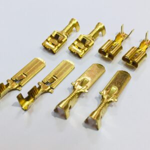 SET 4 FASTON FEMMINA 4 FASTON MASCHIO CONNESSIONE SPINETTE 6 mm IN OTTONE audio