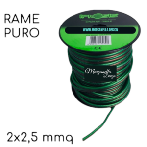CAVO ALTOPARLANTI 2 X 2,5 RAME PURO OFC POSITIVO NEGATIVO IPNOSIS GUAINA MORBIDA