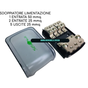 PORTAFUSIBILE AUTO IMPIANTO STEREO 3 INGRESSI 25mm 4 USCITE 25mm IPNOSIS camper