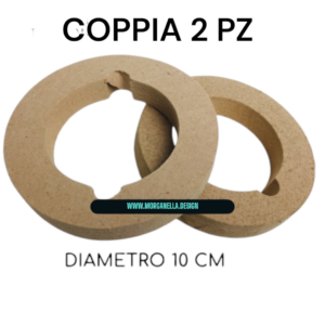 COPPIA SUPPORTI CERCHI IN LEGNO MDF 10 CM PER ALTOPARLANTI TWEETER TASCHE SUPPORTI IPNOSIS