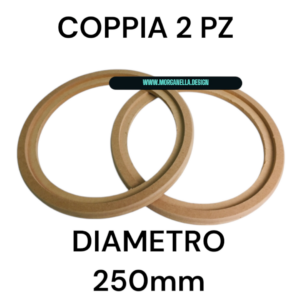 COPPIA SUPPORTI CERCHI IN LEGNO MDF 25 CM PER ALTOPARLANTI CREAZIONE TASCHE SUPPORTI IPNOSIS