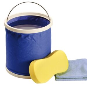 SPUGNA SECCHIO PANNO KIT LAVAGGIO AUTO SALVA SPAZIO PIEGHEVOLE MR KLEEN