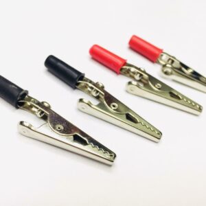 4 PEZZI COCCODRILLI ELETTRICI PINZETTE PER USO ELETTRICO CON ATTACCO CAVO