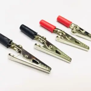 4 PEZZI COCCODRILLI ELETTRICI PINZETTE PER USO ELETTRICO CON ATTACCO CAVO