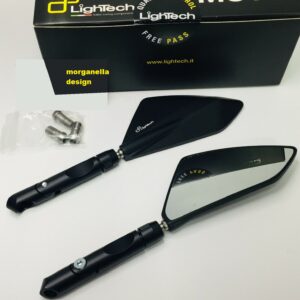 SPECCHI MOTO LIGHTECH NERO DX E SX RICAVATI DAL PIENO ALTA QUALITA’ naked sport