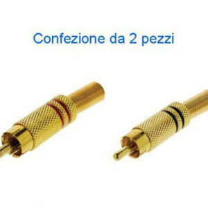 CONNETTORI SPINE RCA CON GUIDACAVO DORATI rossa e nera terminali a saldare PRESA
